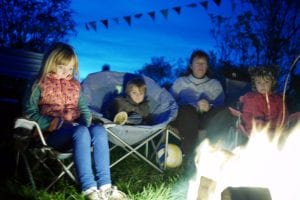 kids around the campfire