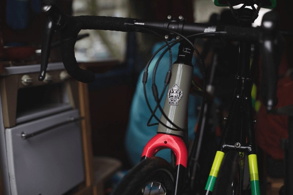 bikes inside a campervan in wales