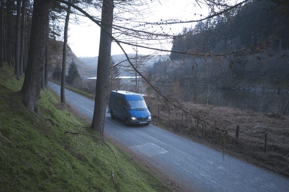 Elvira the campervan on an adventure in wales