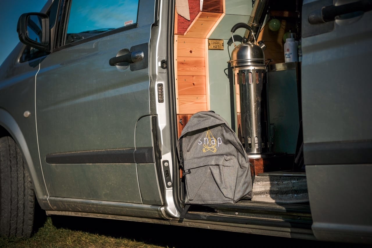 The heating system inside a Mercedes campervan