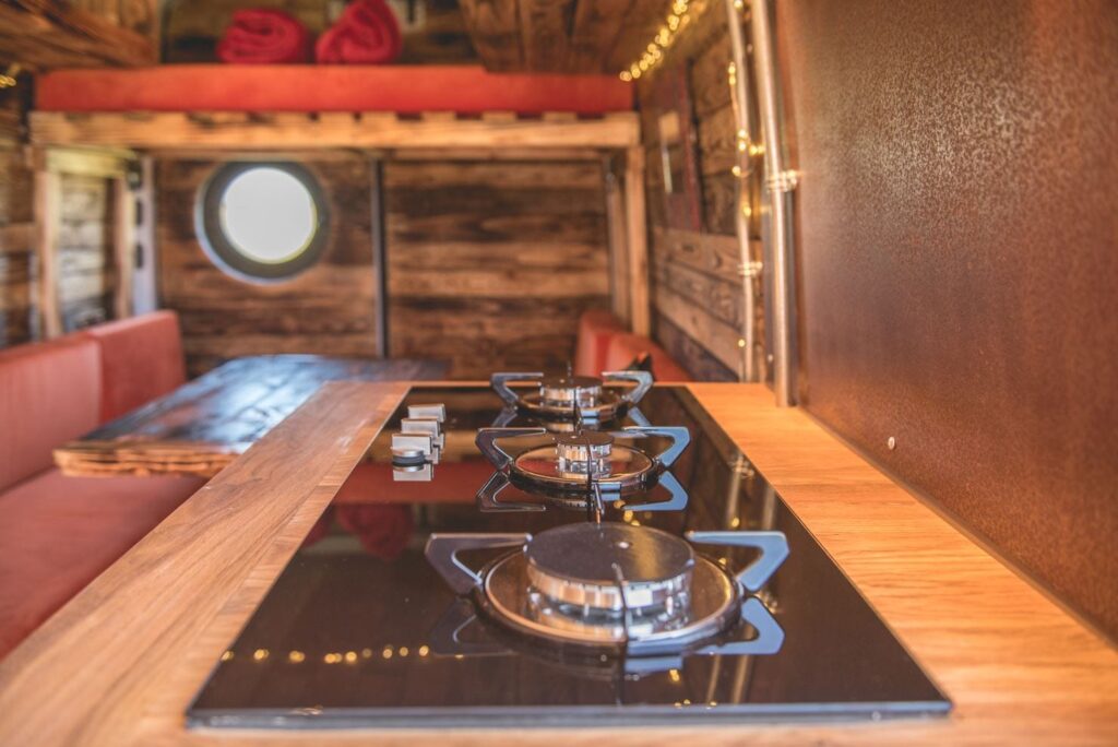 large hob in a campervan