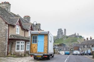 campervan in a village in south England