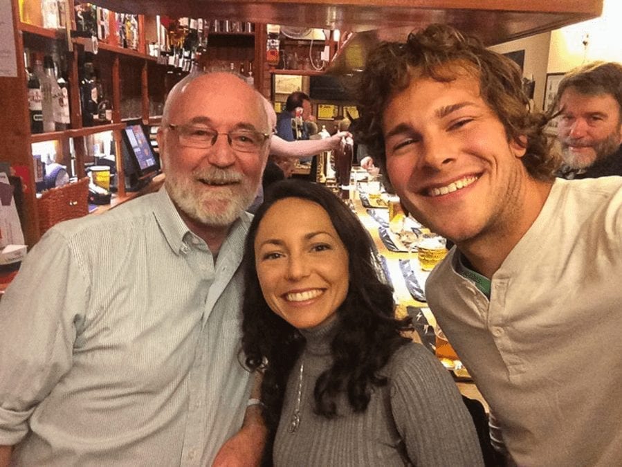 the american couple with another man in a pub in UK