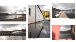 collage of water, lochs and puddles in the Isle of Skye, Scotland.