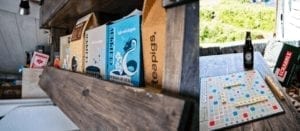 close up of tea and board games in a campervan