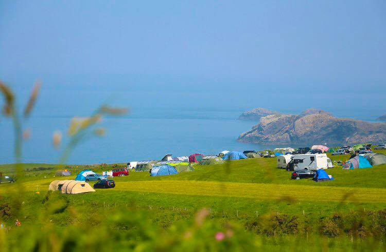 Welsh campsite with ocean views