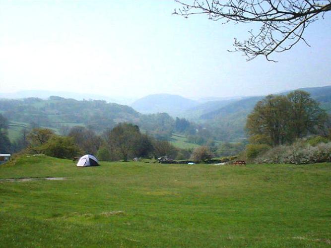 Campsite with valley views