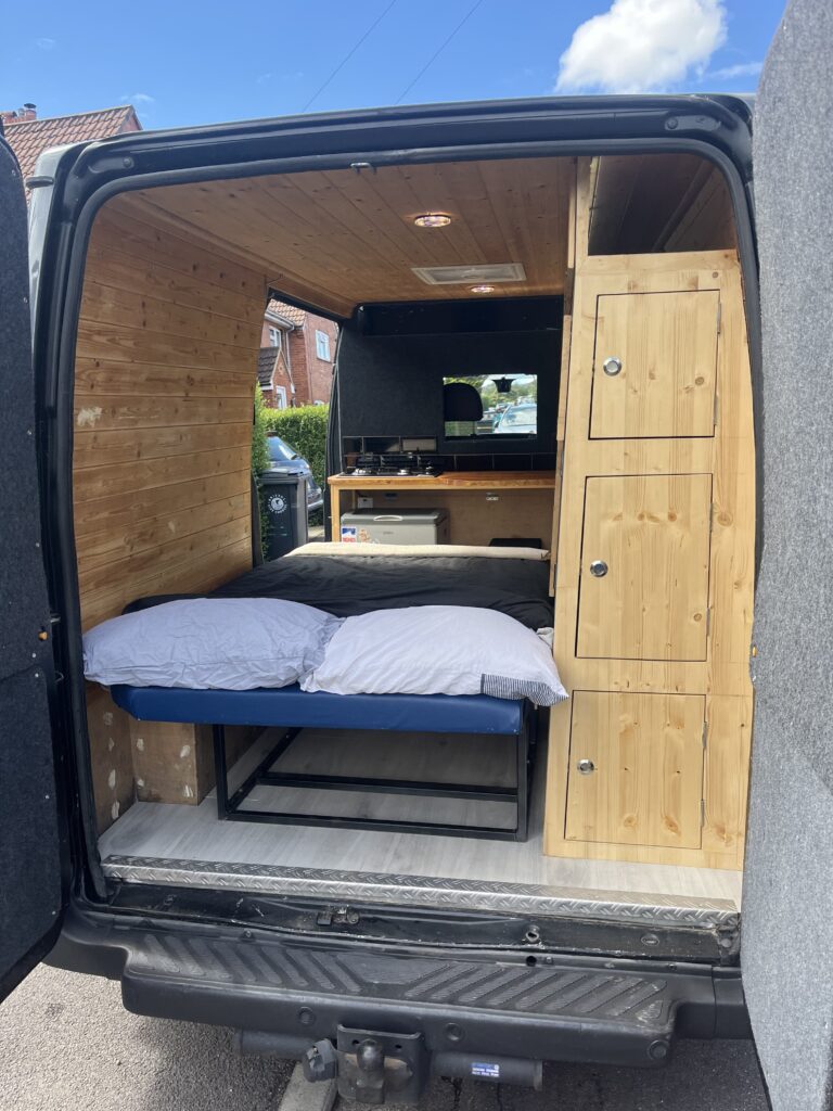 Cargo vans converted to clearance campers