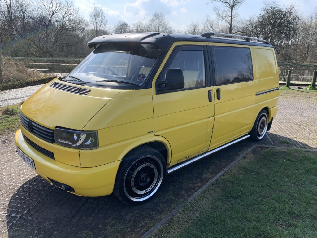 T4 VW in Lamborghini yellow (ex AA van) | Quirky Campers