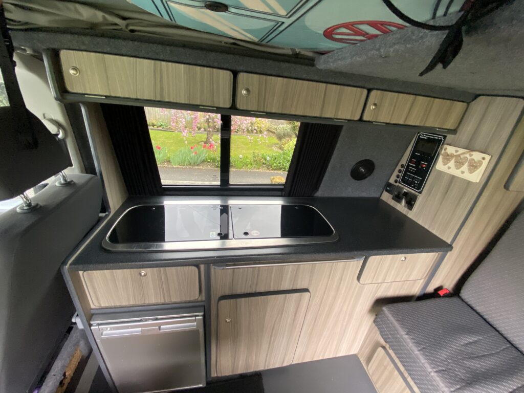 Stunning Shiny Black VW T5.1 pop top camper | Quirky Campers