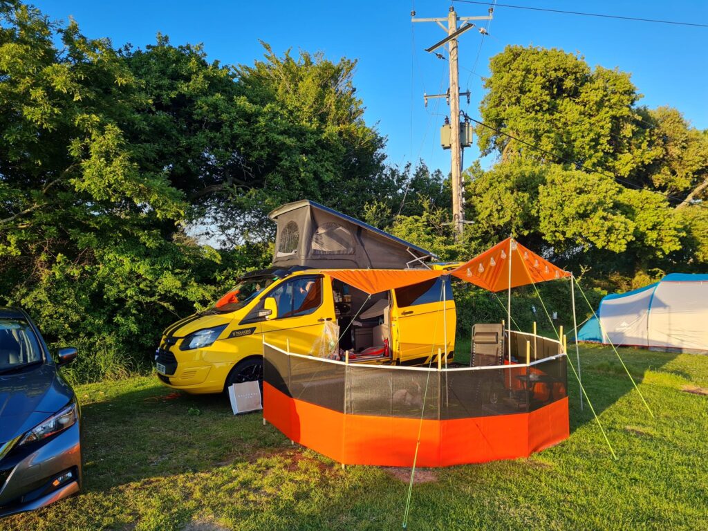 Stunning yellow campervan Transit Custom swb | Quirky Campers