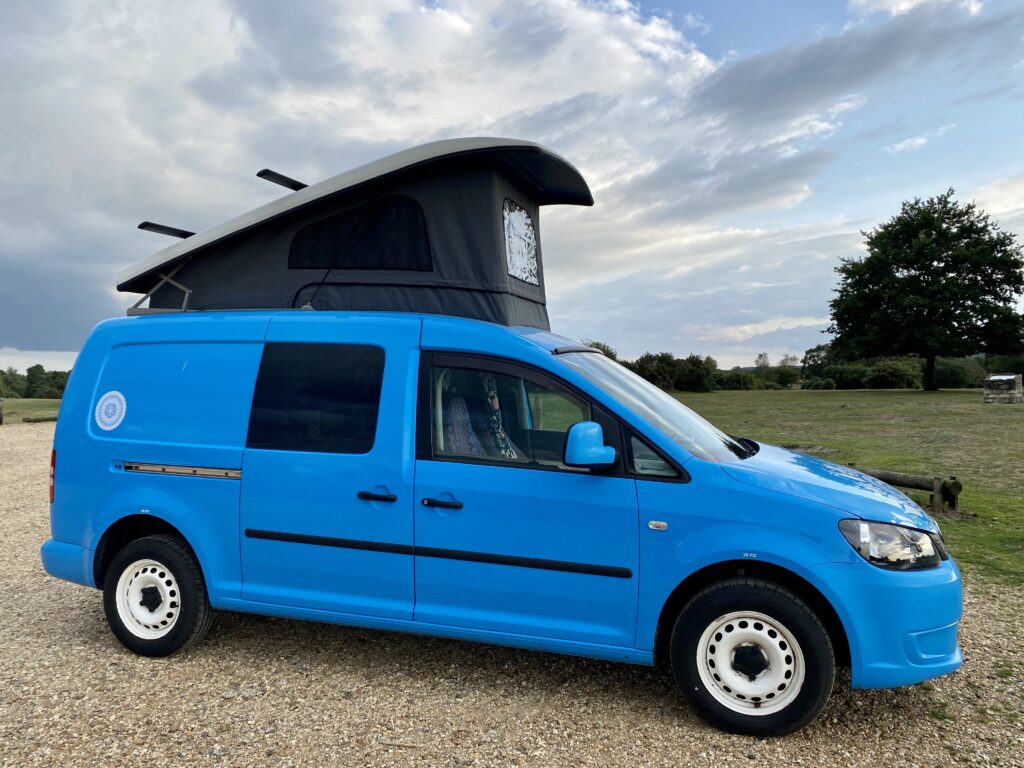 VW Caddy Maxi Camper with Pop Top and Roof Bars | Quirky Campers