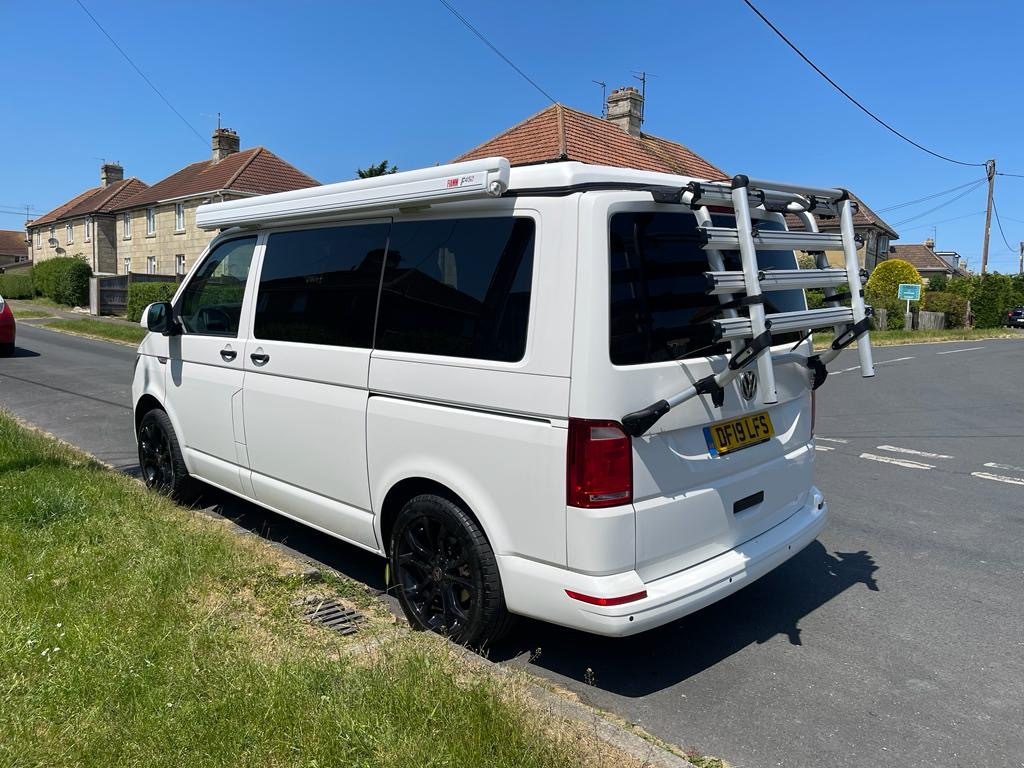 Vw t5 barn door bike rack with discount spoiler