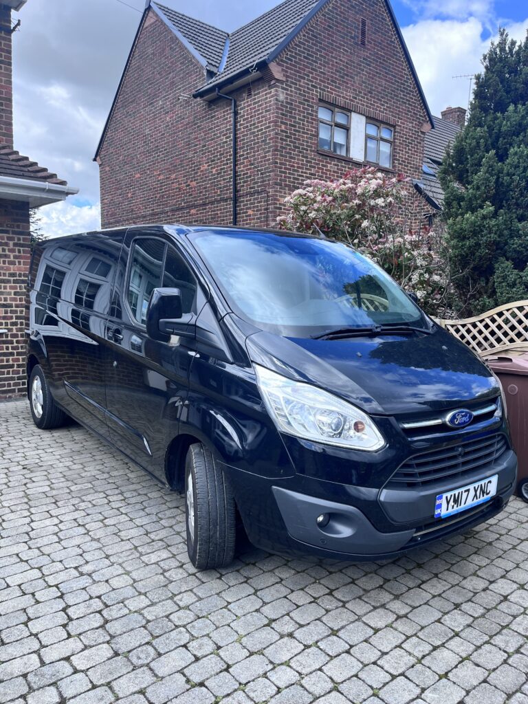 Black Ford Transit Custom Connect Panel Van 2017 | Quirky Campers